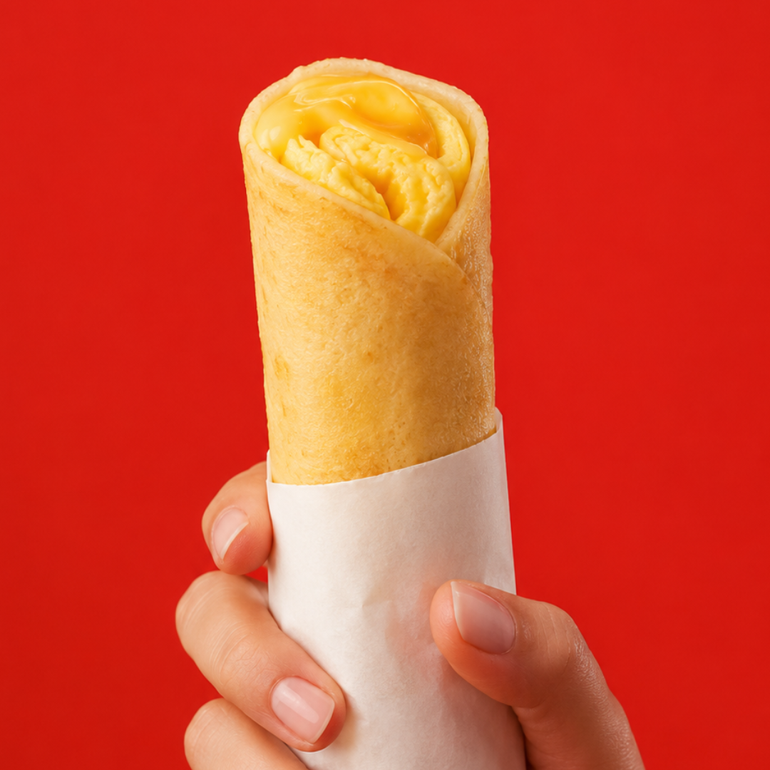 Breakfast Wrap Red Background
