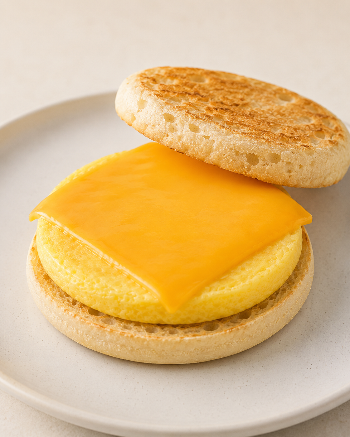 Egg Patty, Breakfast muffin half open